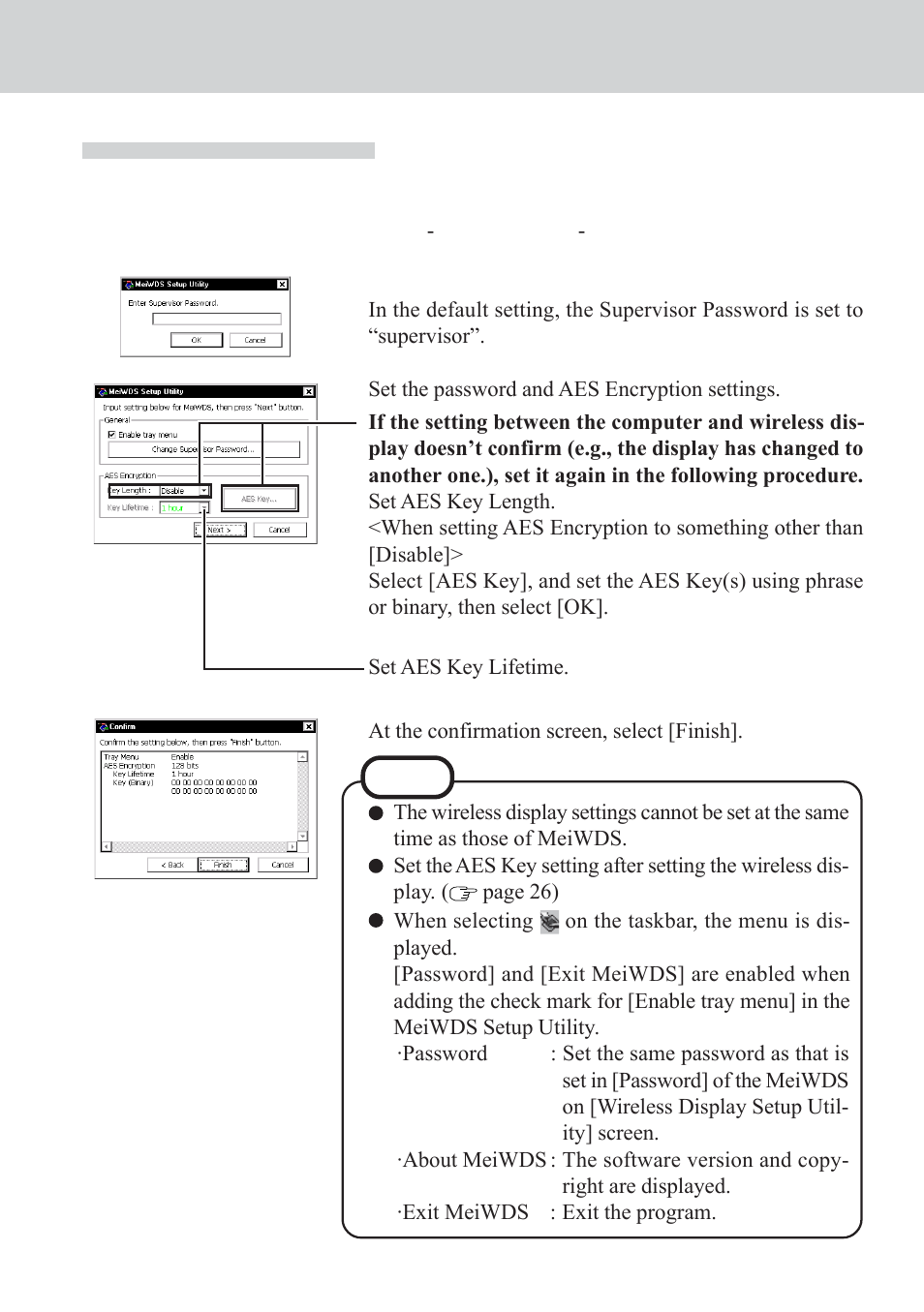 Changing the wireless display settings, Meiwds setup utility | Panasonic CF-VDW07CRFM User Manual | Page 28 / 36