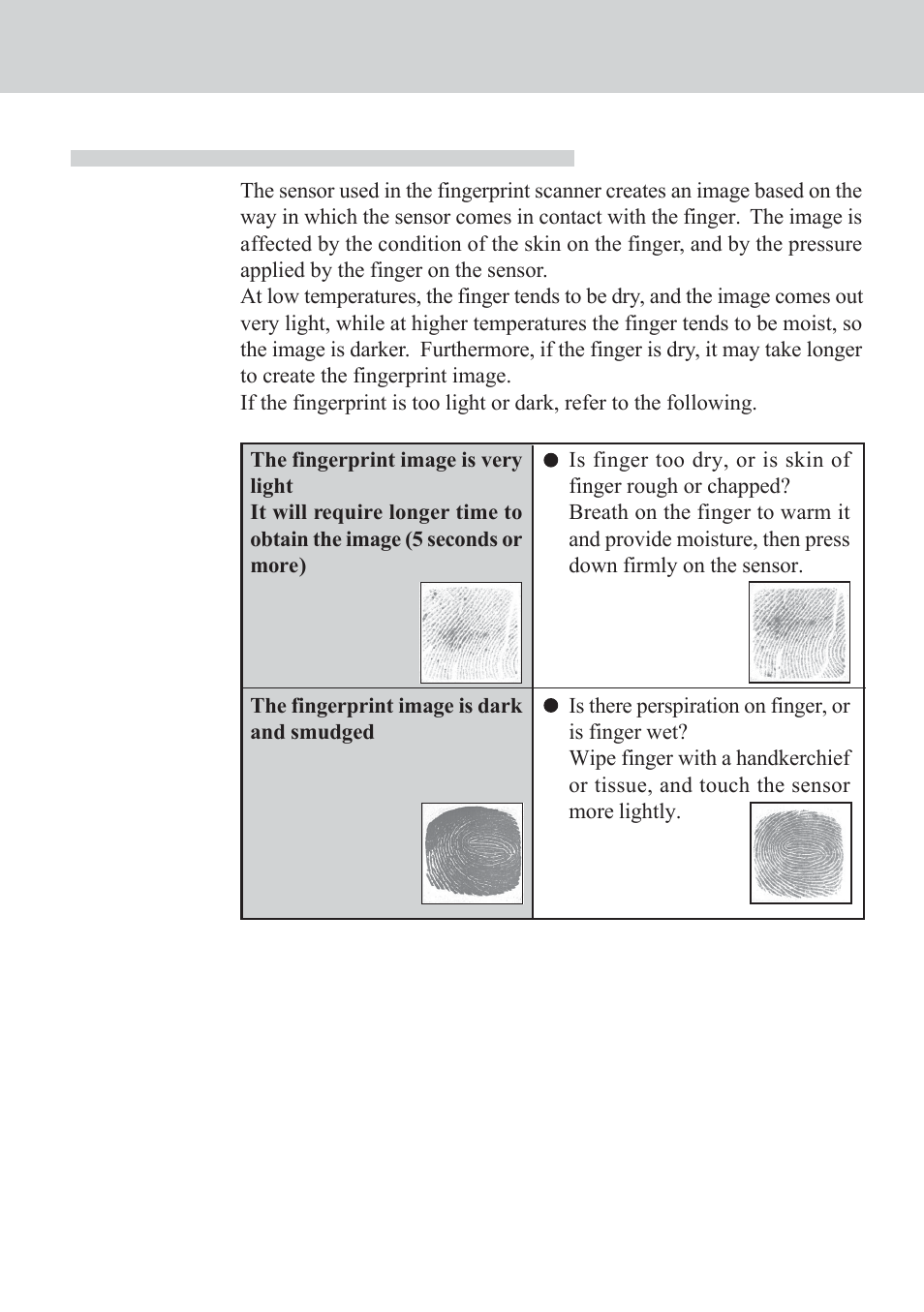 How to take sharp fingerprint images | Panasonic CF-VDW07CRFM User Manual | Page 31 / 36