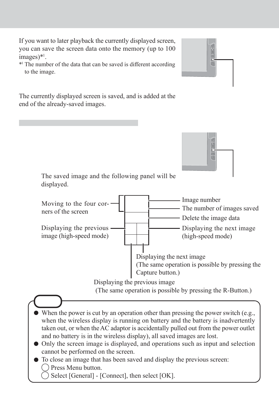 Capturing the screen, Displaying saved images | Panasonic CF-VDW07CRFM User Manual | Page 33 / 36