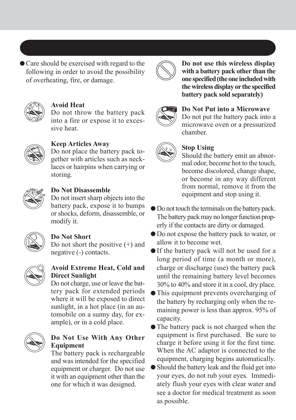 Read me first, Precautions (battery pack) | Panasonic CF-VDW07CRFM User Manual | Page 4 / 36