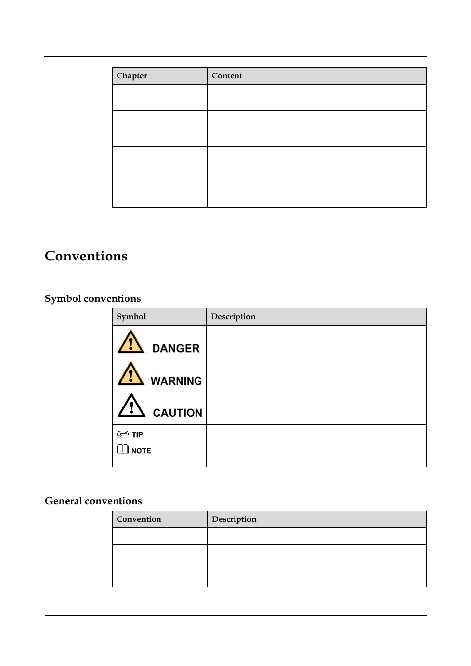 Conventions, Symbol conventions, General conventions | Panasonic NN46240-502 User Manual | Page 13 / 84