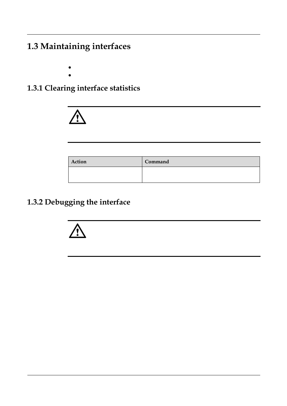 1 clearing interface statistics, 2 debugging the interface, 1 clearing interface statistics -8 | 2 debugging the interface -8, 3 maintaining interfaces | Panasonic NN46240-502 User Manual | Page 27 / 84