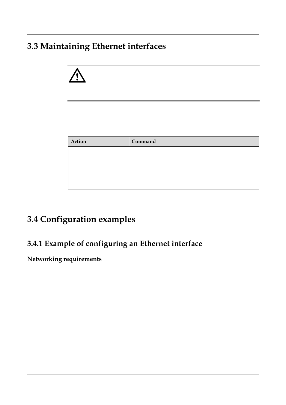 1 example of configuring an ethernet interface, 1 example of configuring an ethernet interface -8, 3 maintaining ethernet interfaces | 4 configuration examples | Panasonic NN46240-502 User Manual | Page 51 / 84