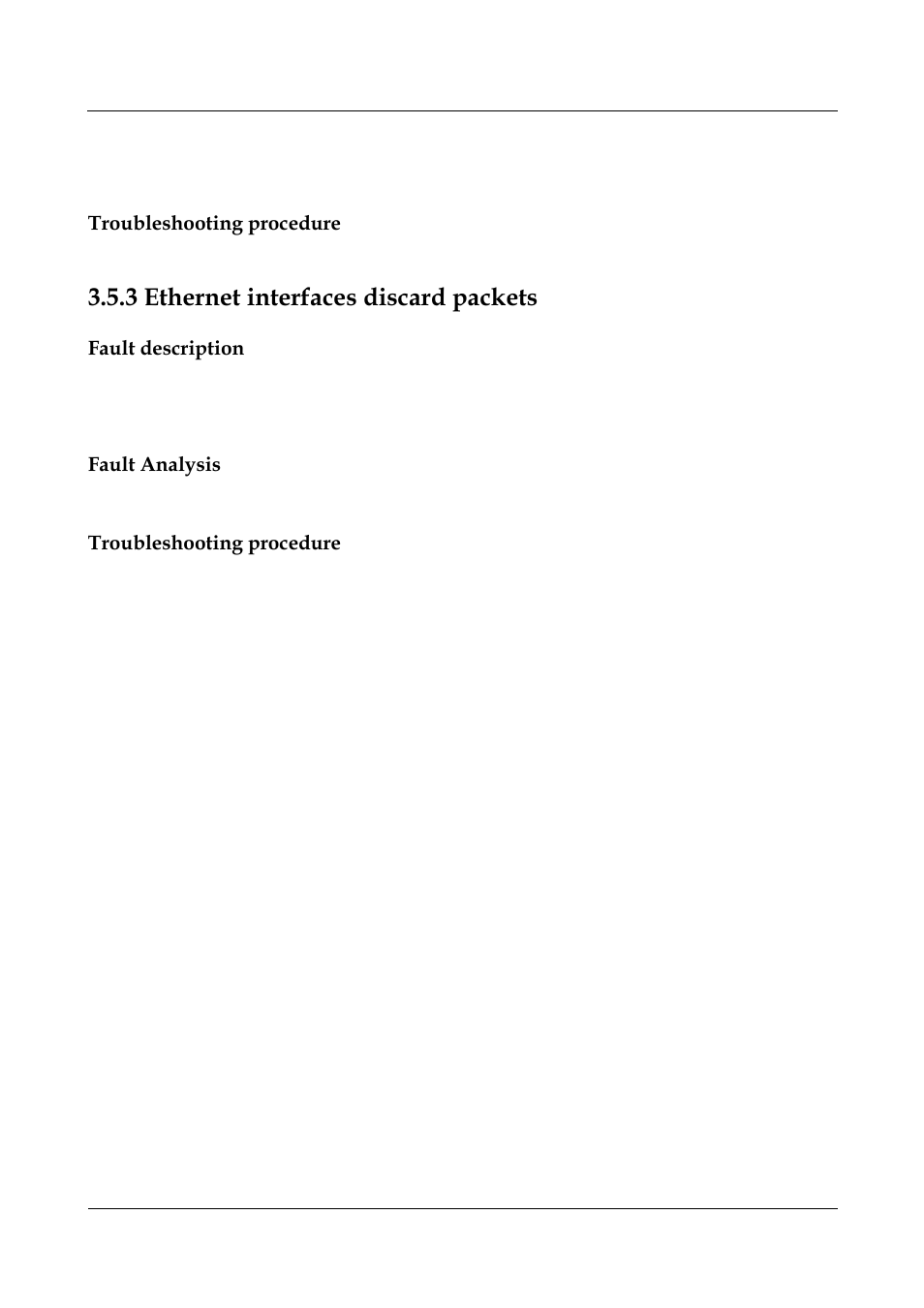 3 ethernet interfaces discard packets, 3 ethernet interfaces discard packets -12, Troubleshooting procedure | Fault description, Fault analysis | Panasonic NN46240-502 User Manual | Page 55 / 84