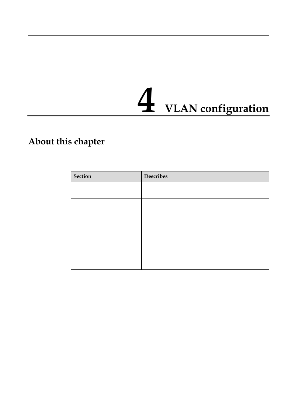 Vlan configuration, 4 vlan configuration -1, About this chapter | Panasonic NN46240-502 User Manual | Page 60 / 84