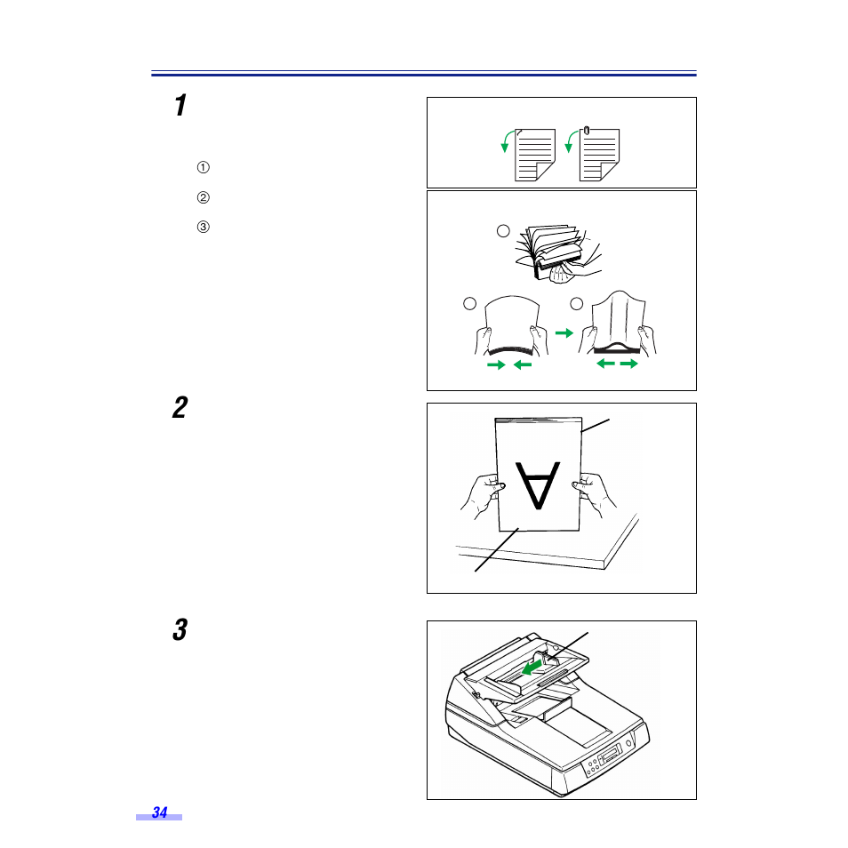 Loading documents on the adf | Panasonic KV-S6050W User Manual | Page 34 / 67