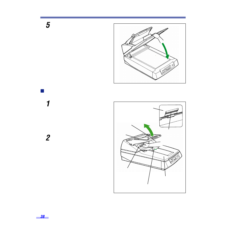 When scanning with the flatbed repeatedly | Panasonic KV-S6050W User Manual | Page 38 / 67