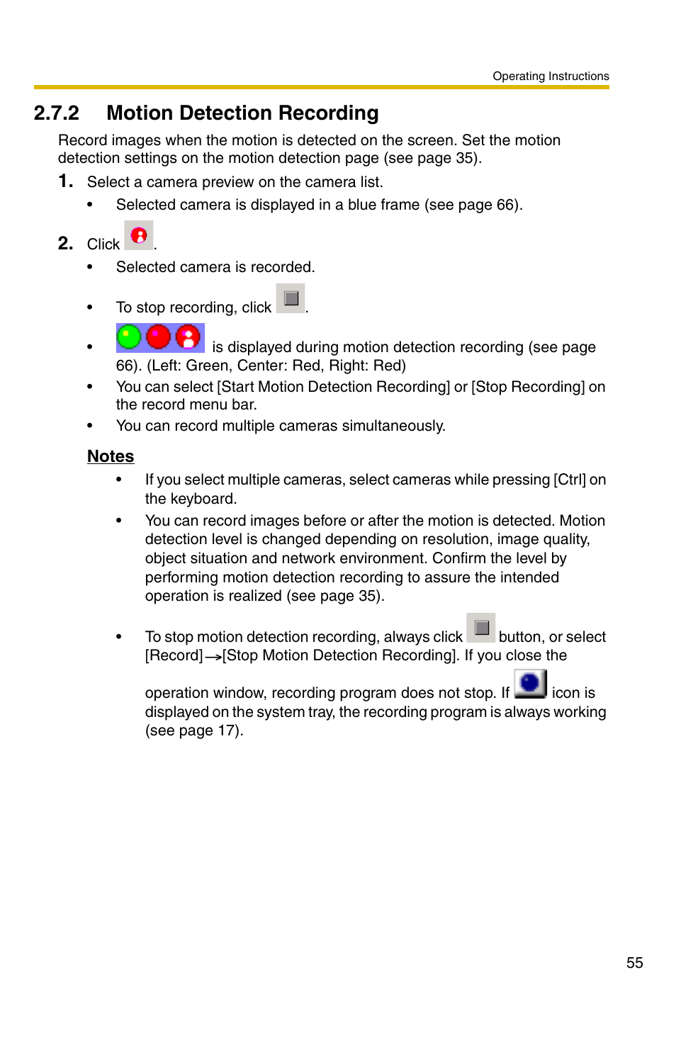 2 motion detection recording | Panasonic BB-HNP11A User Manual | Page 55 / 100