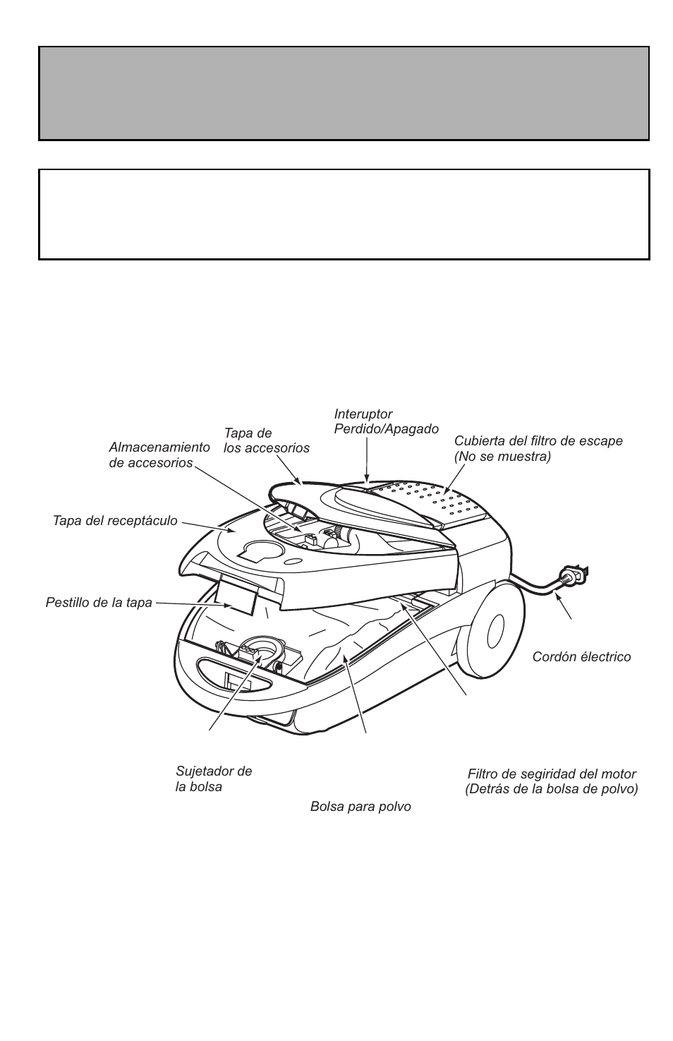Parts identification, Nomenclature identificación de piezas, Canister | Panasonic MC-CG901 User Manual | Page 11 / 60