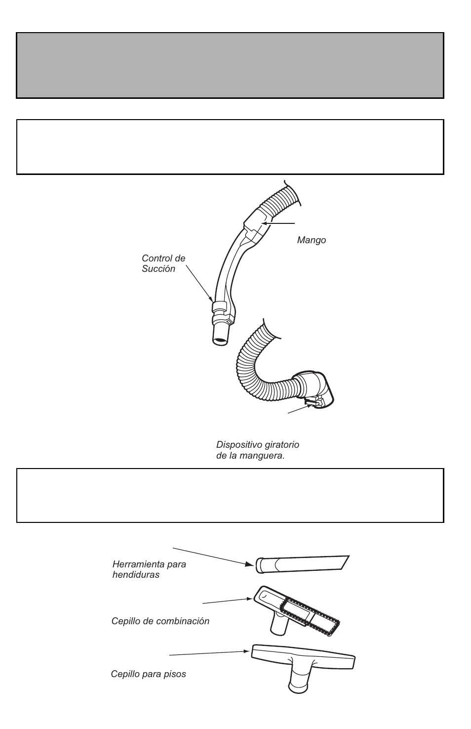 Parts identification, Nomenclature identificación de piezas, Hose | Tools | Panasonic MC-CG901 User Manual | Page 12 / 60
