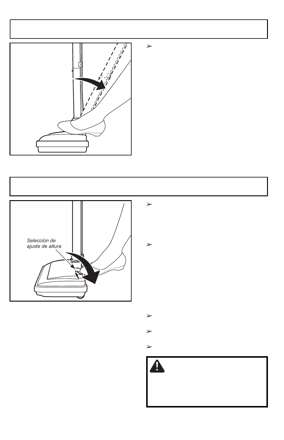 Caution, Suggested pile height settings, Handle adjustments | Panasonic MC-CG901 User Manual | Page 26 / 60
