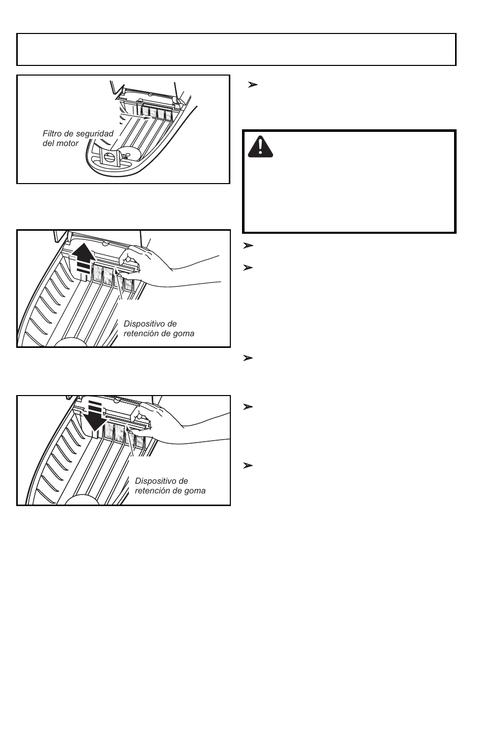 Warning, Motor safety filter cleaning | Panasonic MC-CG901 User Manual | Page 36 / 60