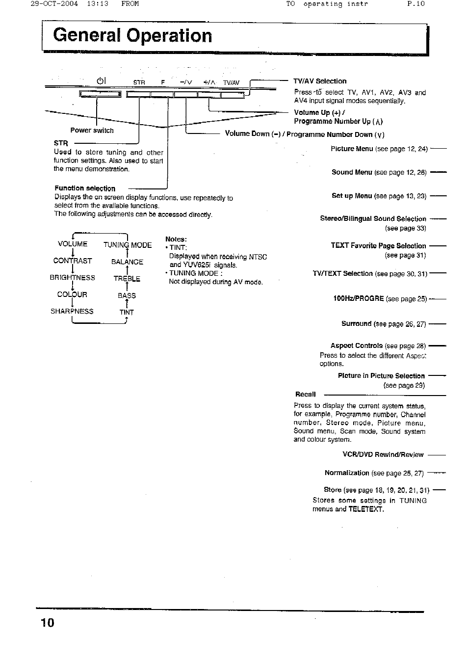 Panasonic TX-56P800H User Manual | Page 10 / 36