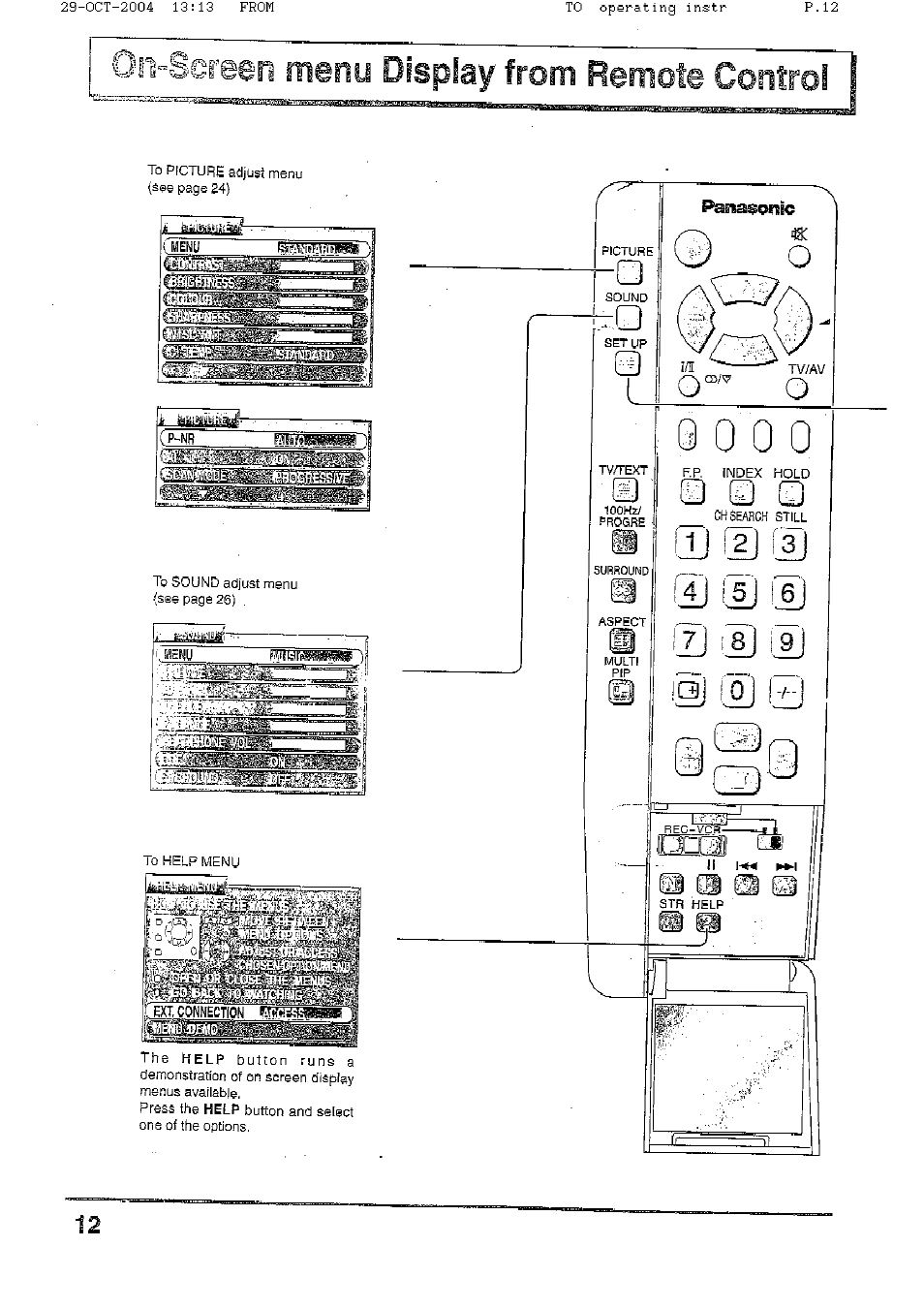 Panasonic TX-56P800H User Manual | Page 12 / 36