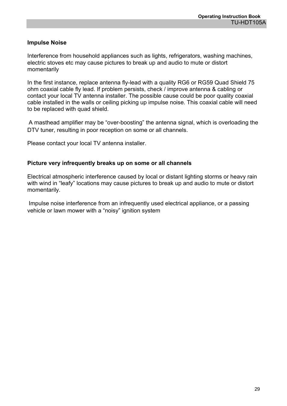 Panasonic TU-HDT105A User Manual | Page 29 / 32