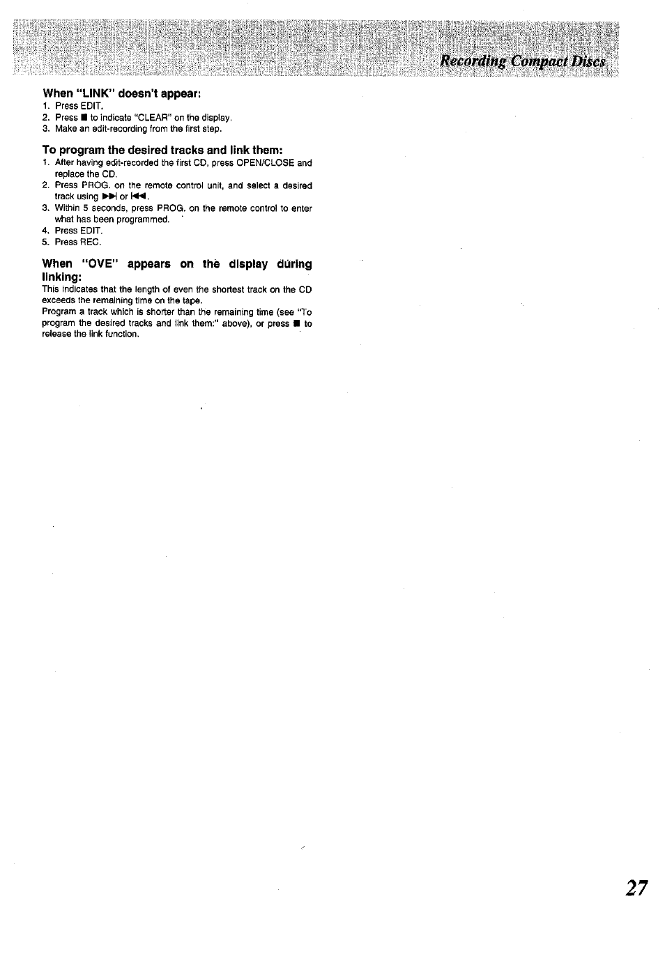 When “link” doesn’t appear, Lisiliillielllisilsieii | Panasonic SC-CH150 User Manual | Page 27 / 48
