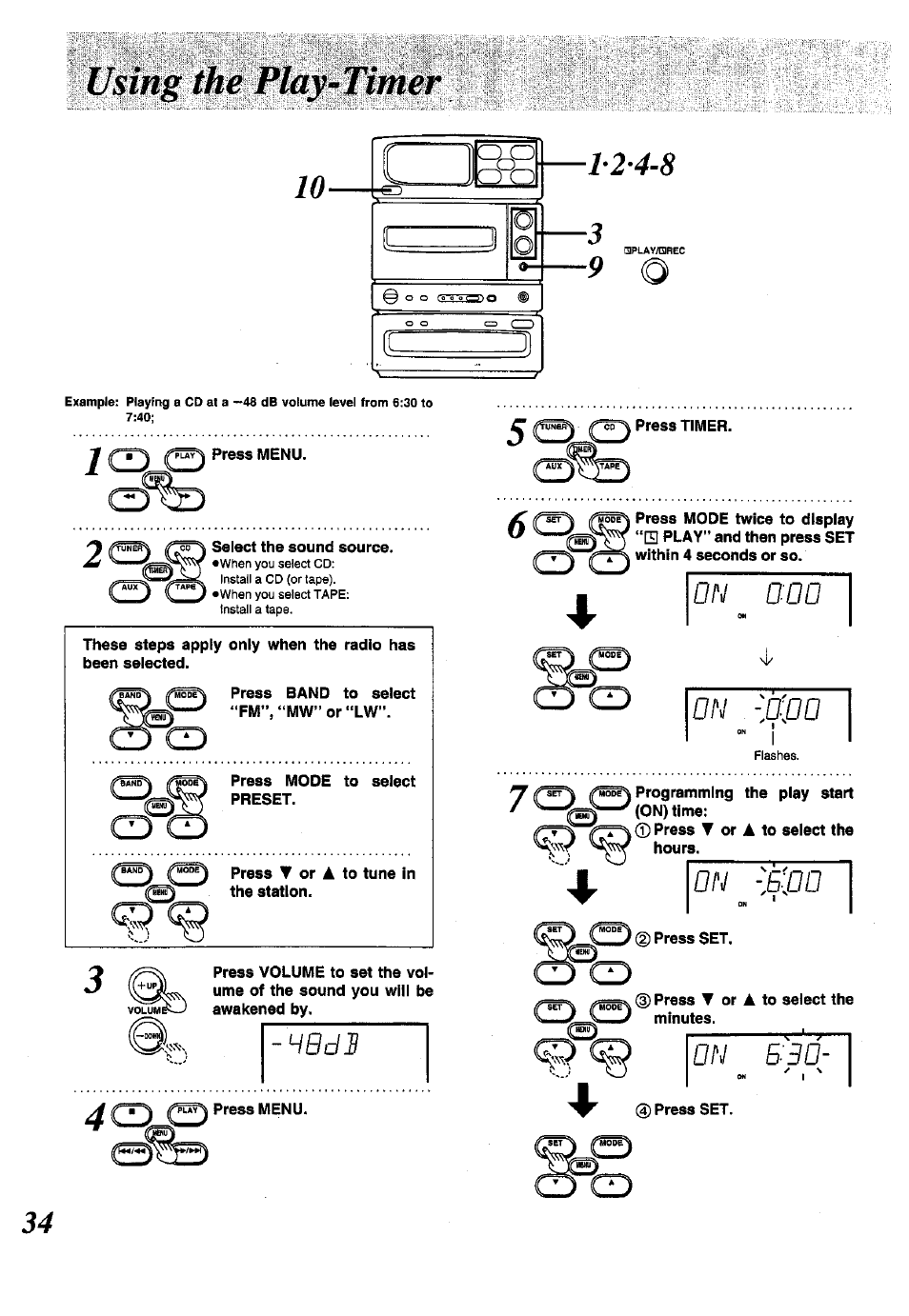 On 000, On -ßjjo, On eßo | On -,am | Panasonic SC-CH150 User Manual | Page 34 / 48