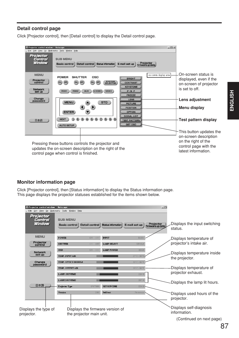 Panasonic PT-D7700E User Manual | Page 87 / 106