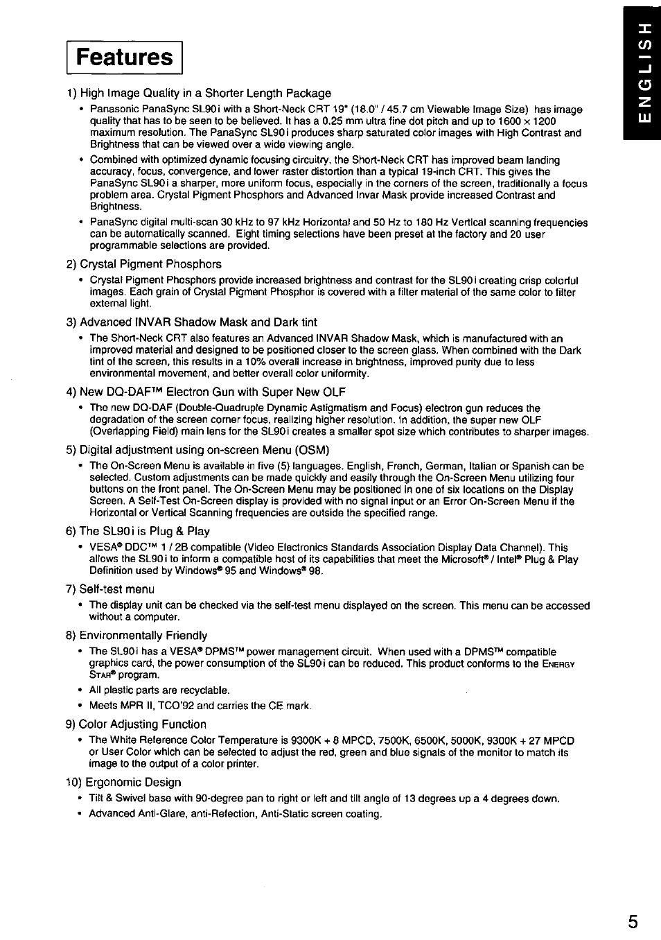 Panasonic PANASYNC SL90I TX-D9S55 User Manual | Page 6 / 51