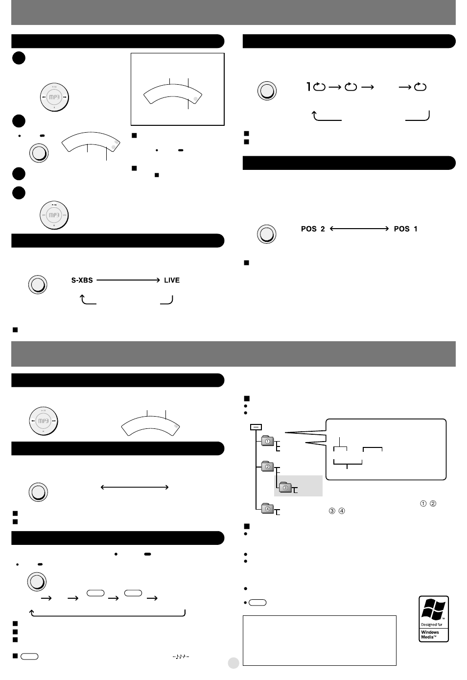 Playing wma/mp3, Other play methods, Album | Starting play from an album (album skip), Program play play modes, Changing the sound quality, Anti-skip system, Changing the display, 001 track .mp3, When creating wma/mp3 files to play on this unit | Panasonic SL-MP73J User Manual | Page 6 / 6