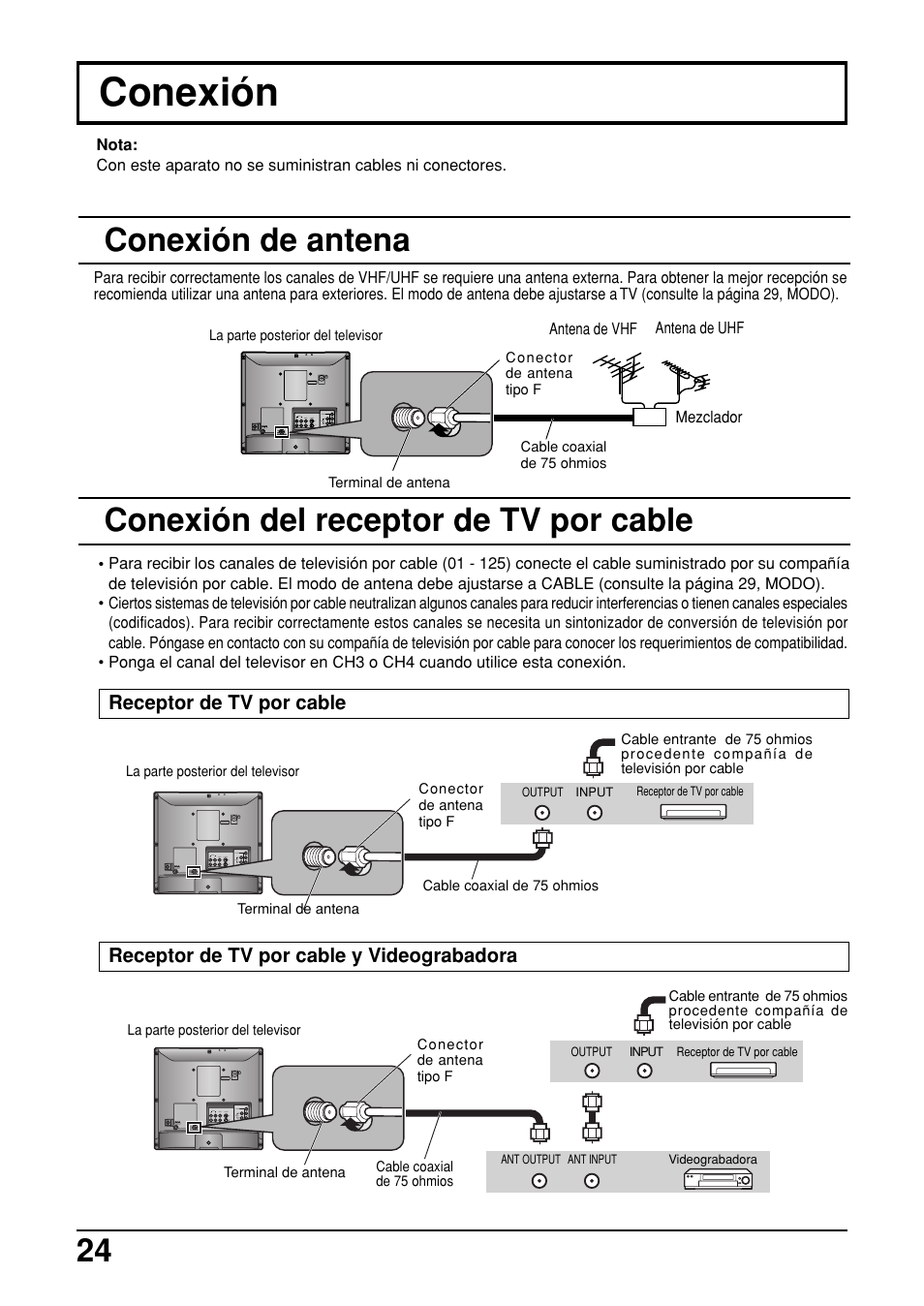 Conexión | Panasonic TC-14LA2 User Manual | Page 24 / 32