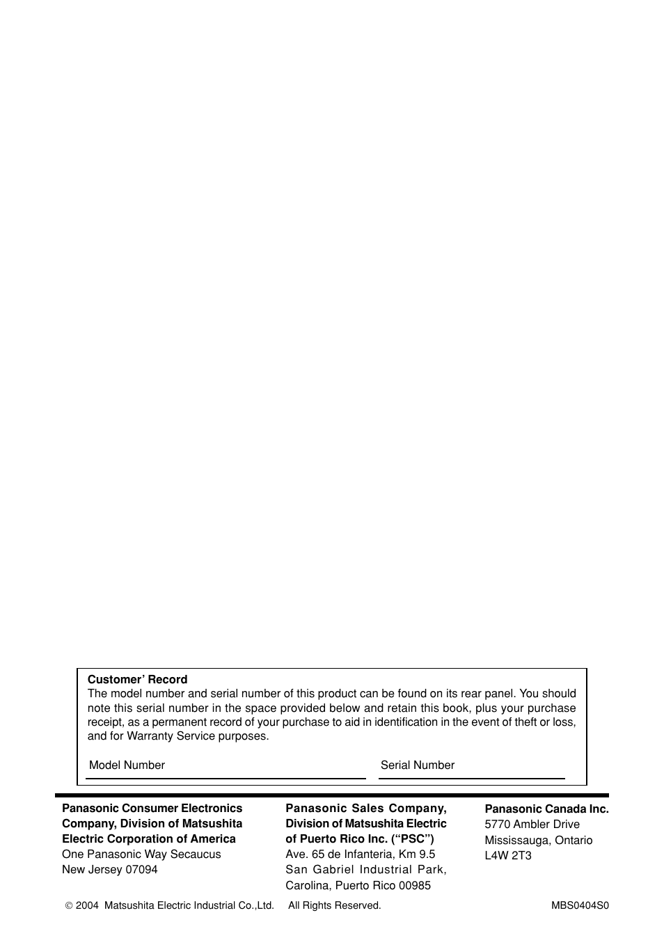 Panasonic TC-14LA2 User Manual | Page 32 / 32