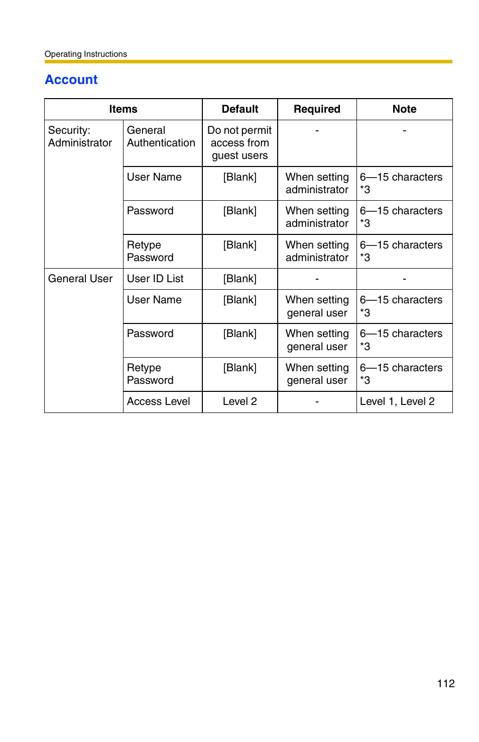 Account | Panasonic BL-C1A User Manual | Page 112 / 141