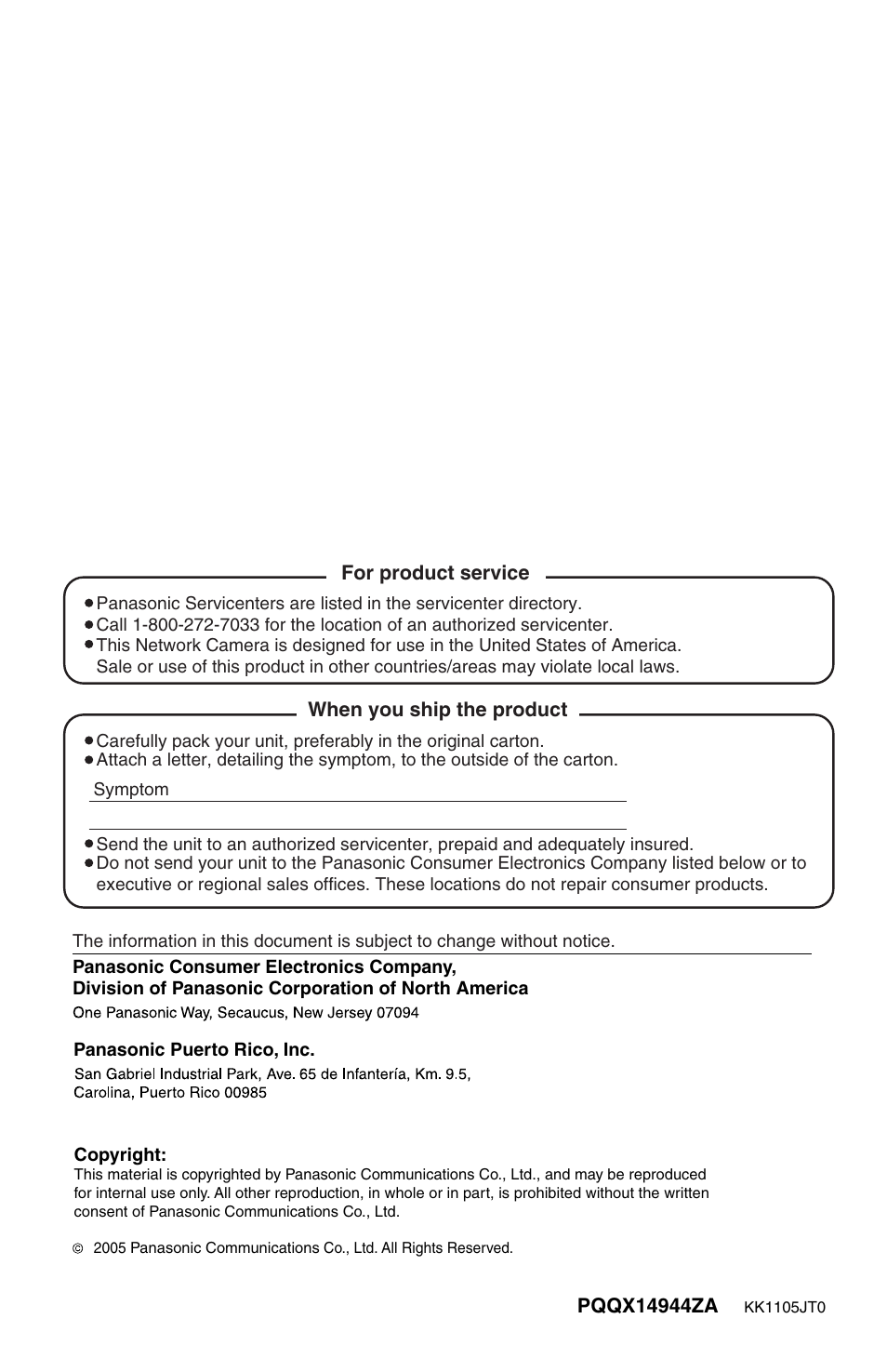 Panasonic BL-C1A User Manual | Page 141 / 141