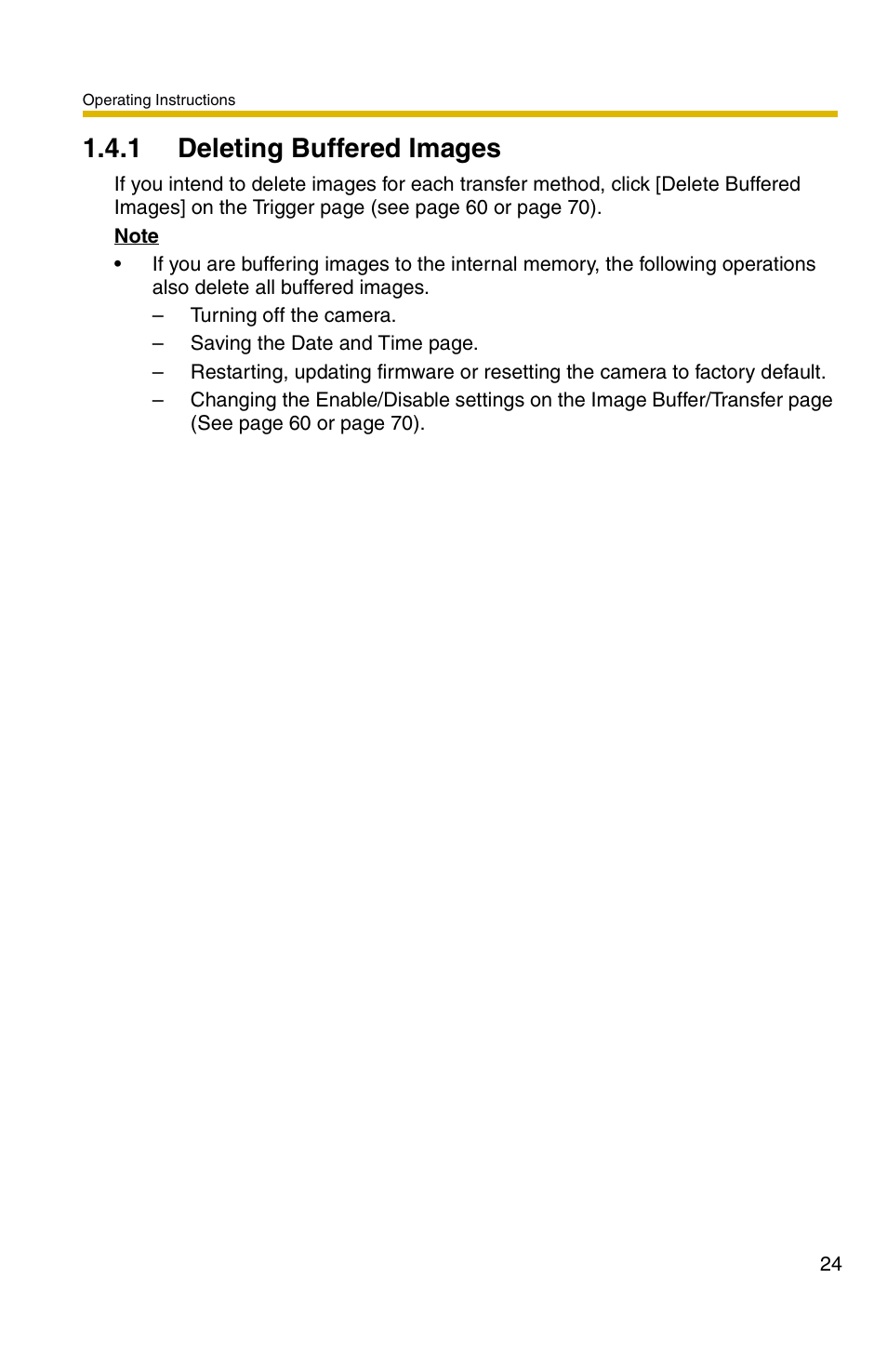1 deleting buffered images | Panasonic BL-C1A User Manual | Page 24 / 141