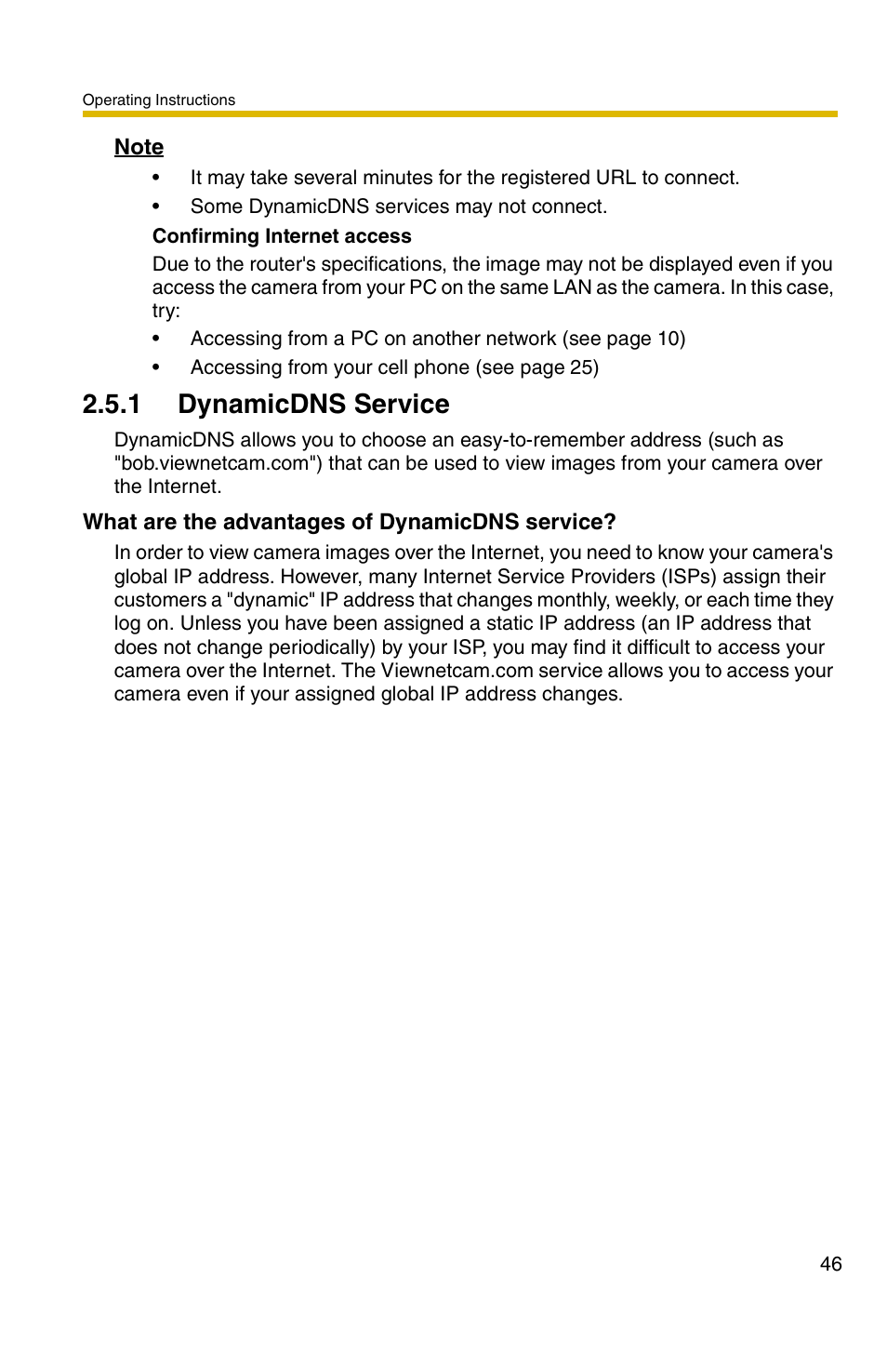 1 dynamicdns service | Panasonic BL-C1A User Manual | Page 46 / 141