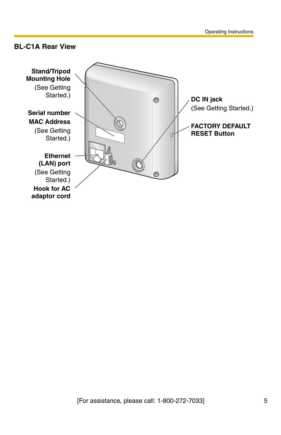 Panasonic BL-C1A User Manual | Page 5 / 141