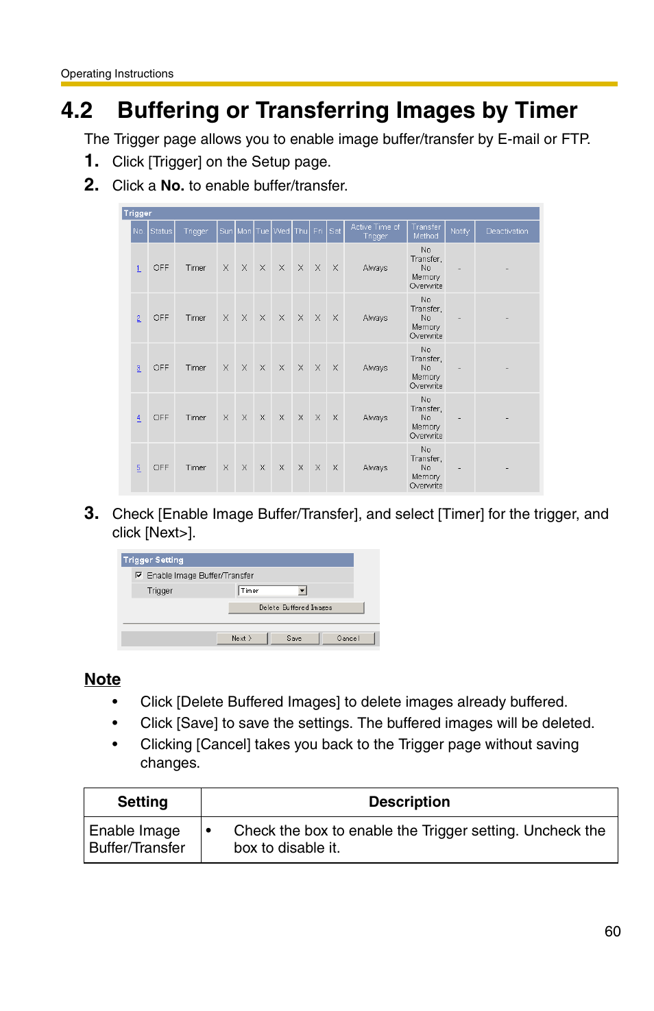 2 buffering or transferring images by timer, 60 or, 60 o | Panasonic BL-C1A User Manual | Page 60 / 141