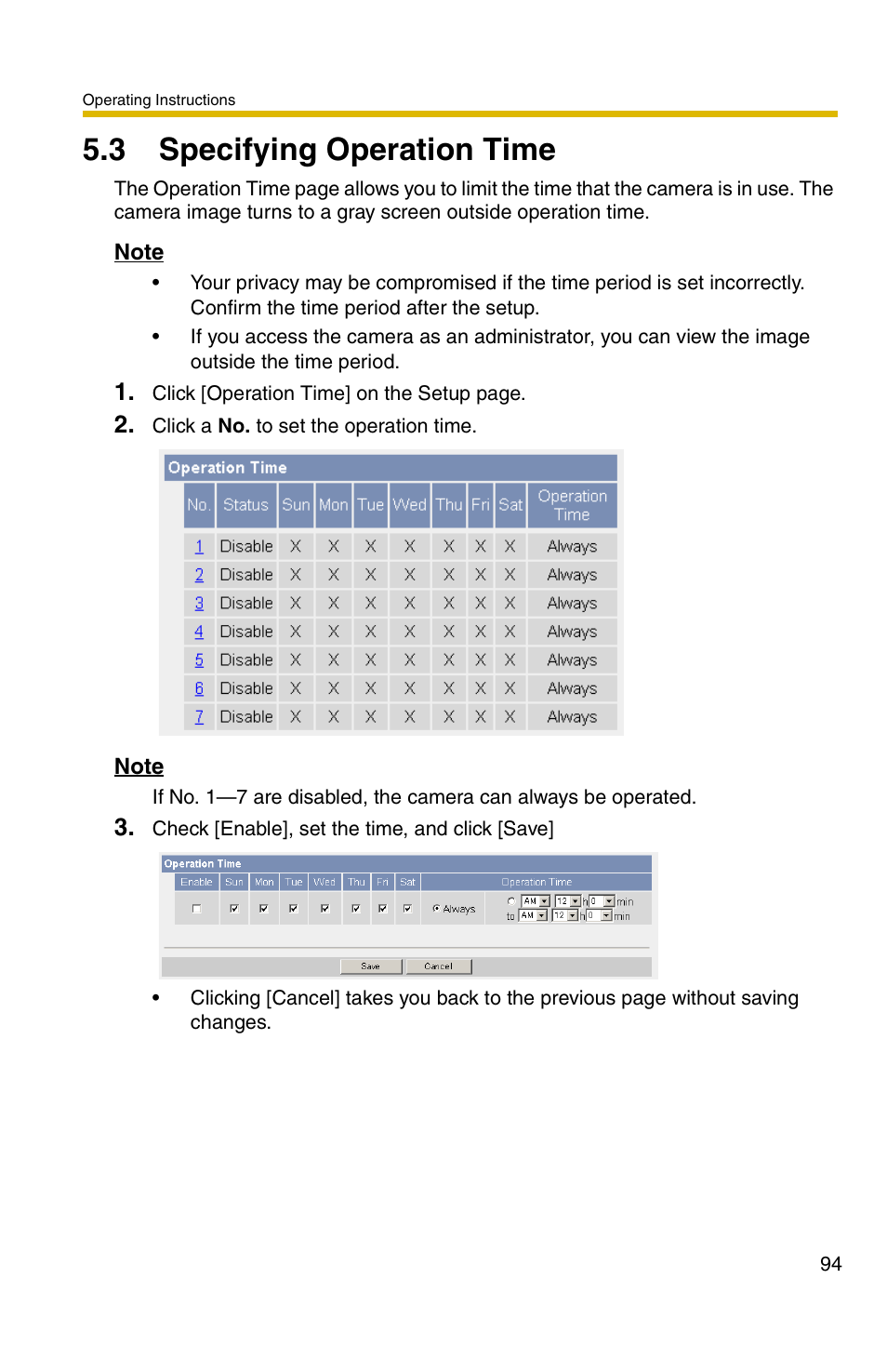 3 specifying operation time | Panasonic BL-C1A User Manual | Page 94 / 141