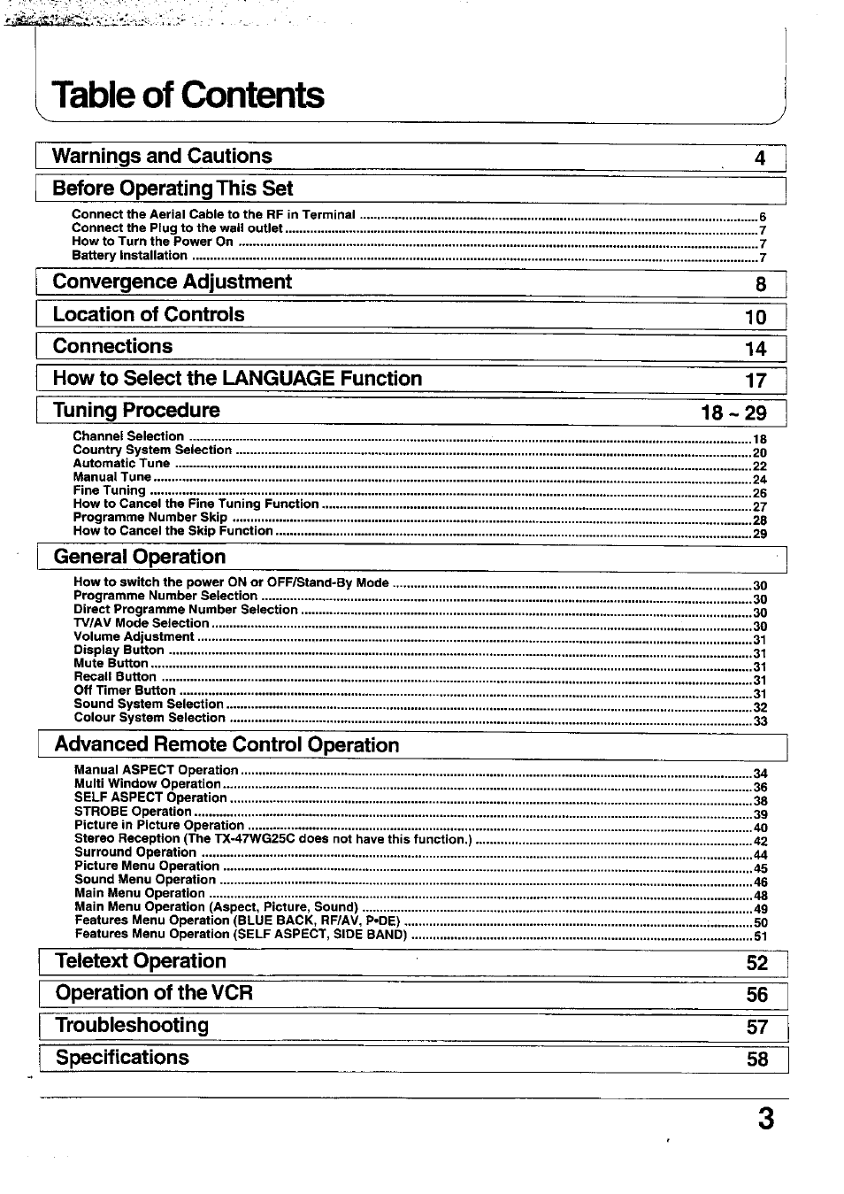 Panasonic TX-47WG25 User Manual | Page 3 / 60