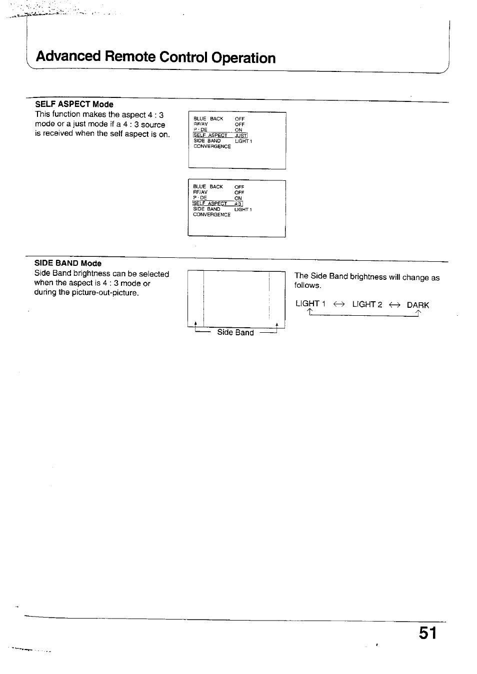 Advanced remote control operation | Panasonic TX-47WG25 User Manual | Page 51 / 60