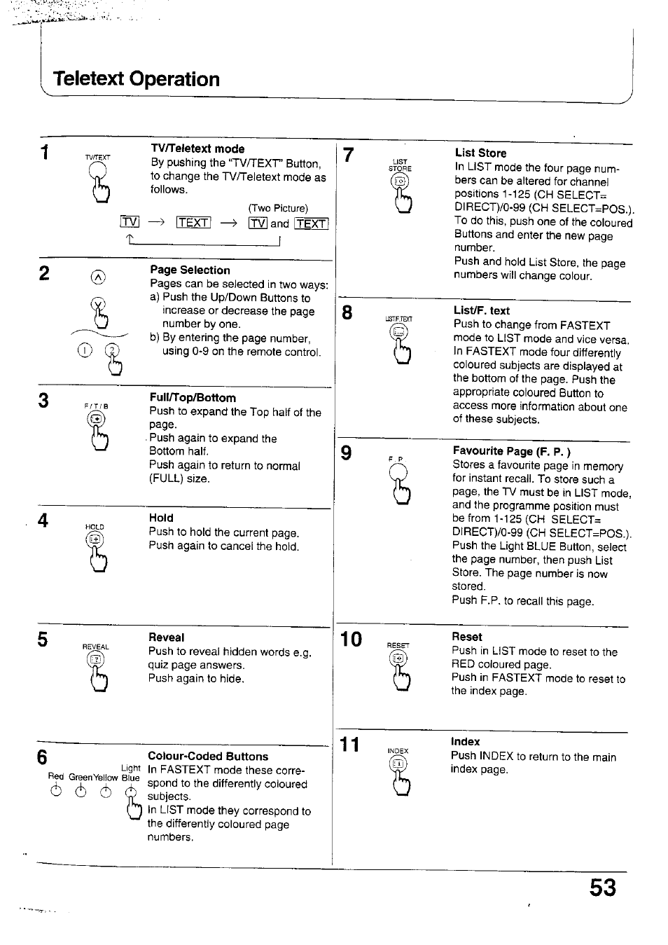 Teletext operation | Panasonic TX-47WG25 User Manual | Page 53 / 60