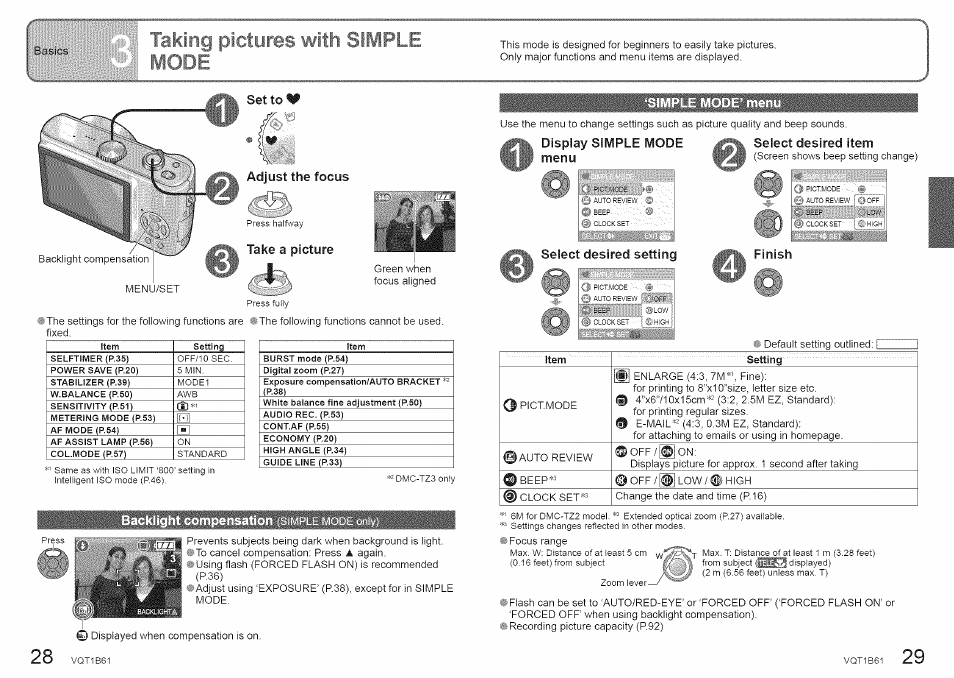 Ì select desired, Pict.mode © auto review } ©off | Panasonic DMC-TZ2 User Manual | Page 15 / 54