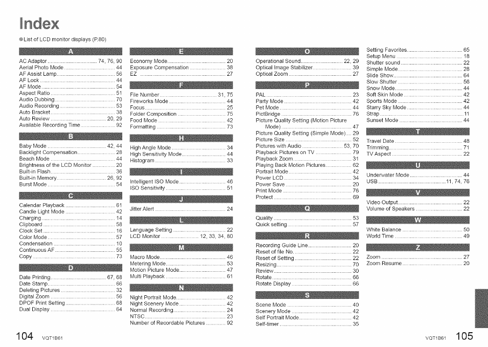 I i i . i l ' i l i | Panasonic DMC-TZ2 User Manual | Page 53 / 54