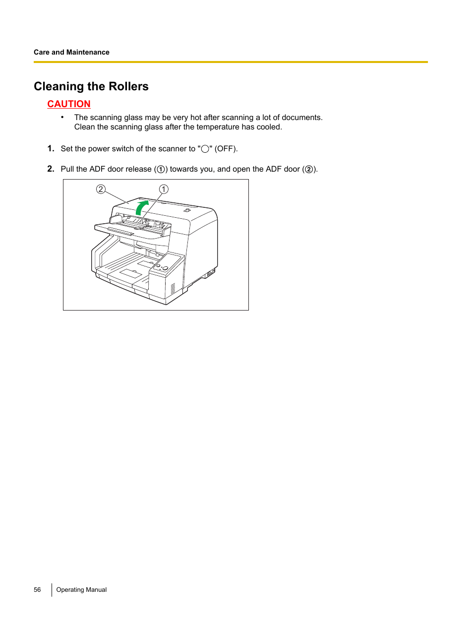 Cleaning the rollers | Panasonic KV-S5055C User Manual | Page 56 / 91