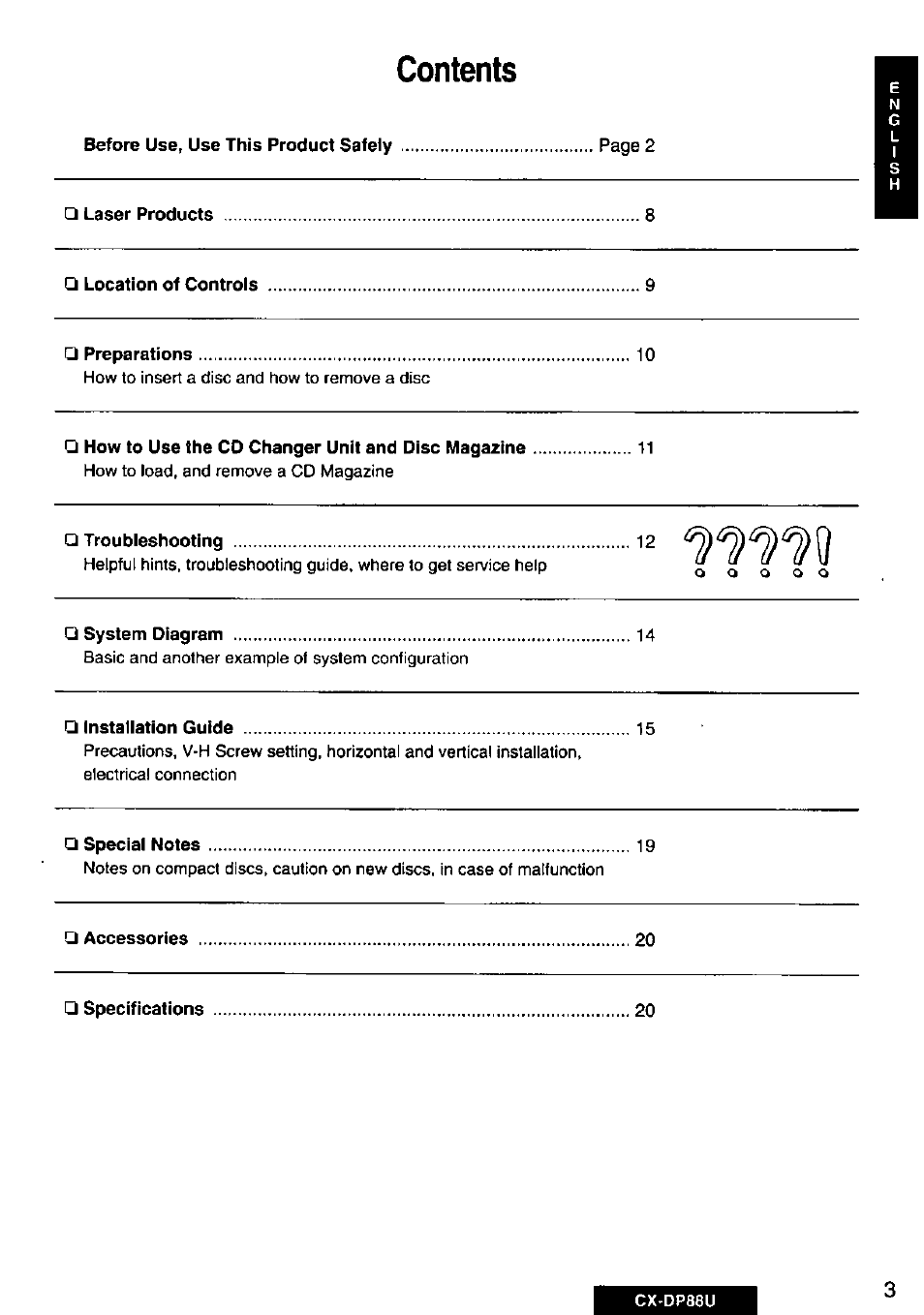 Panasonic Cx-dp88u User Manual | Page 3 / 48