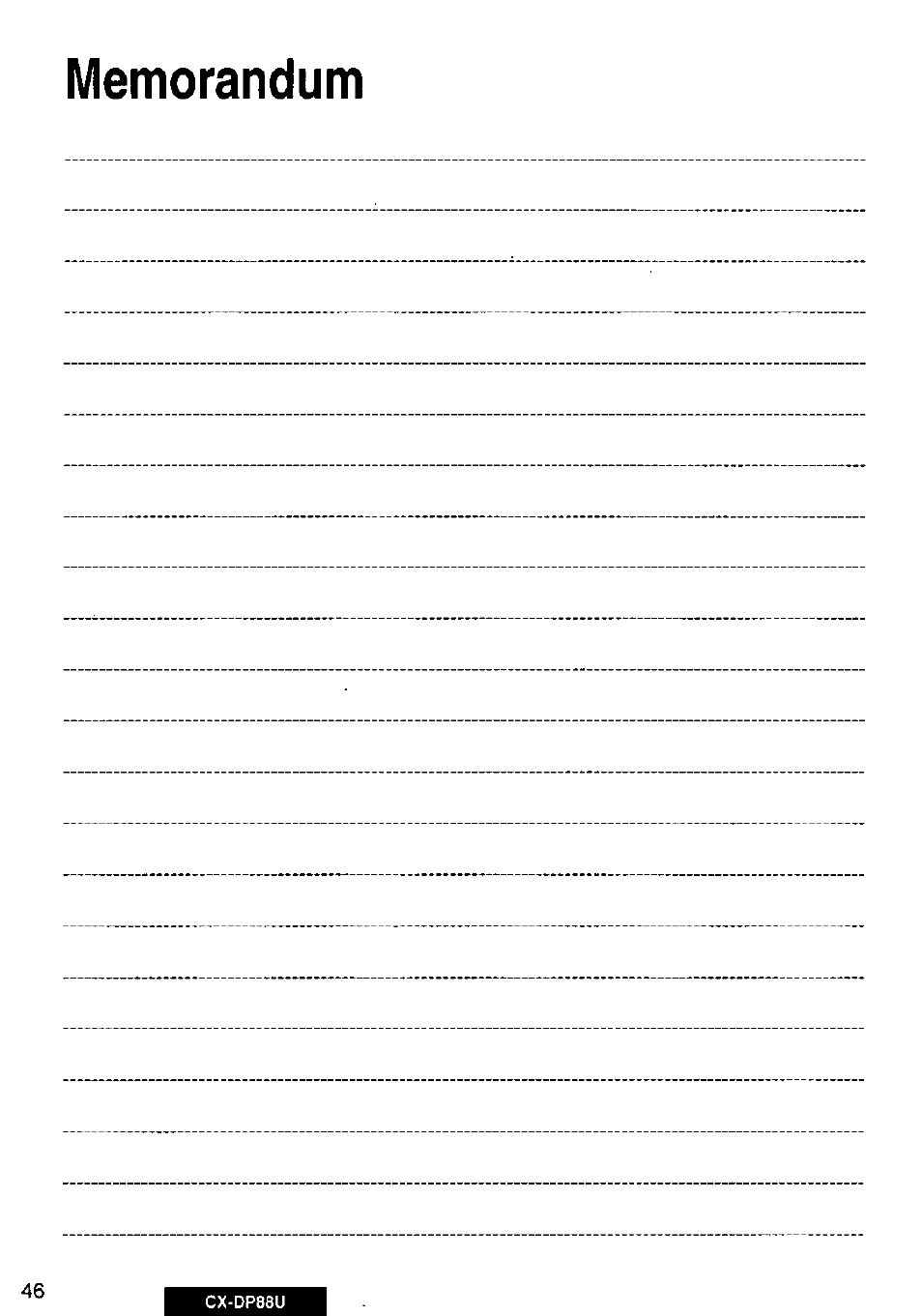 Panasonic Cx-dp88u User Manual | Page 46 / 48