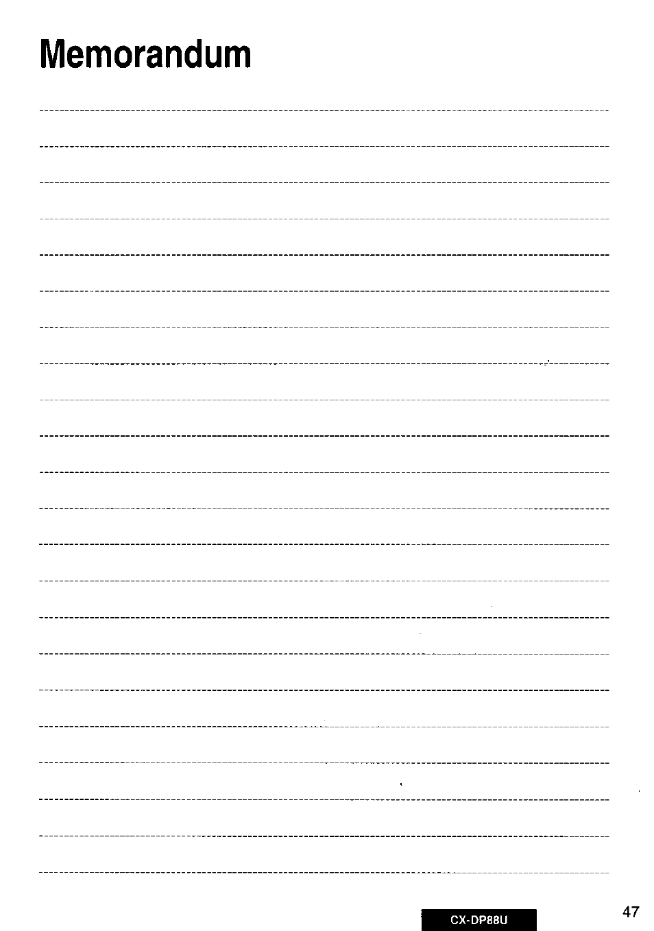Panasonic Cx-dp88u User Manual | Page 47 / 48