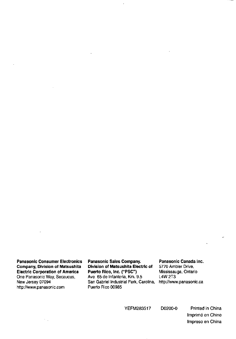 Panasonic Cx-dp88u User Manual | Page 48 / 48