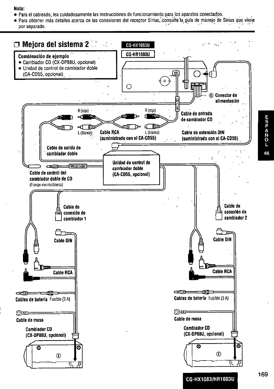 Mejora del sistema 2 | Panasonic Removable Full Front MP3 WMA /Receiver with CD Changer Control CQ-HR1003U User Manual | Page 169 / 172