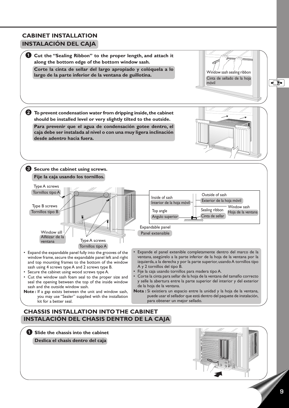 Cabinet installation instalación del caja | Panasonic CW-C100AU User Manual | Page 11 / 24