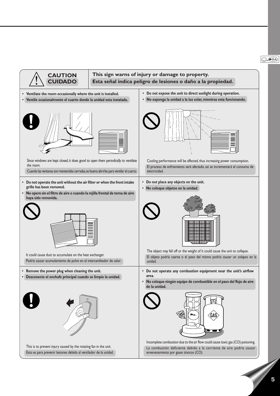 Caution cuidado | Panasonic CW-C100AU User Manual | Page 7 / 24