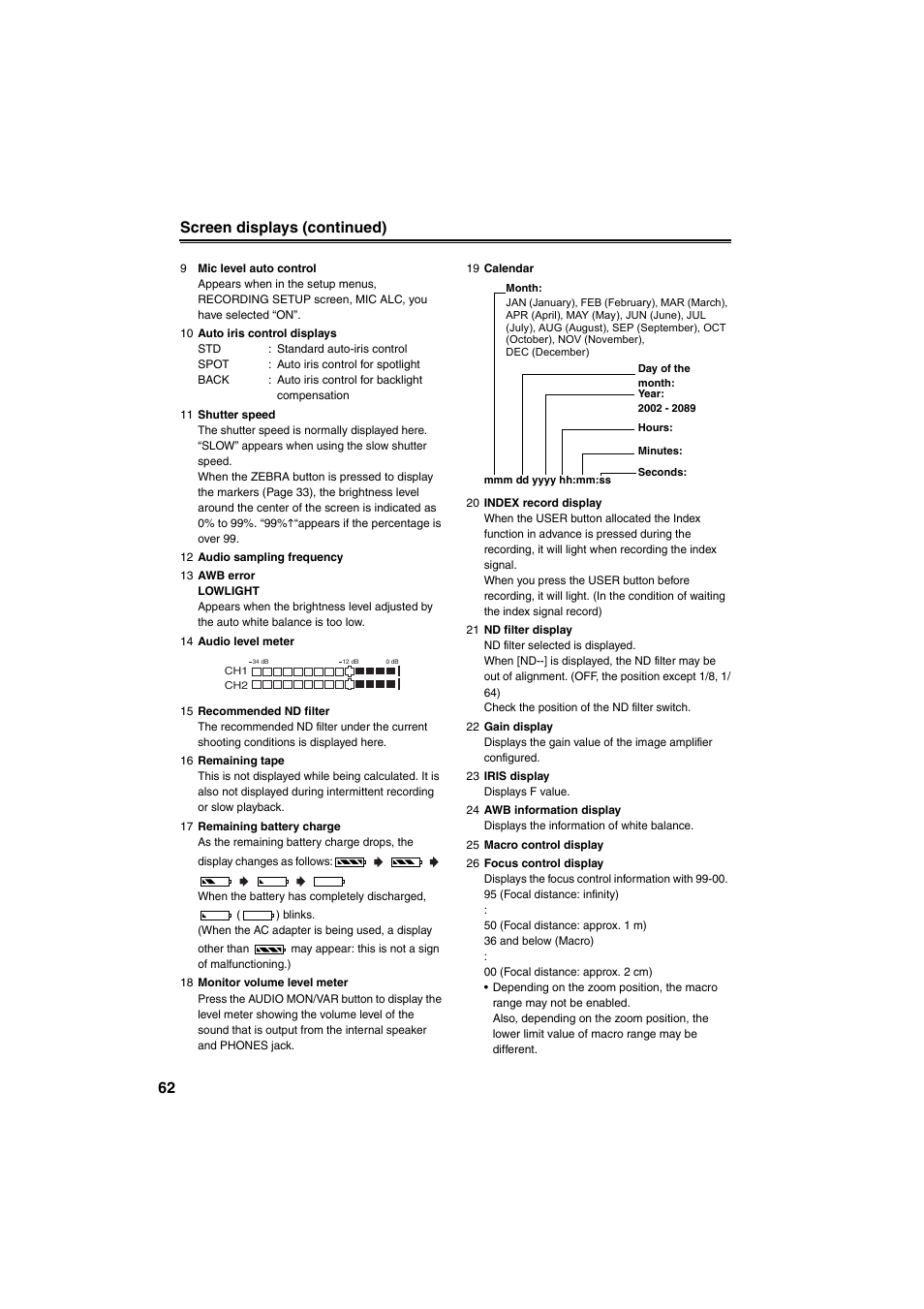 Panasonic AG-DVX100B User Manual | Page 62 / 88
