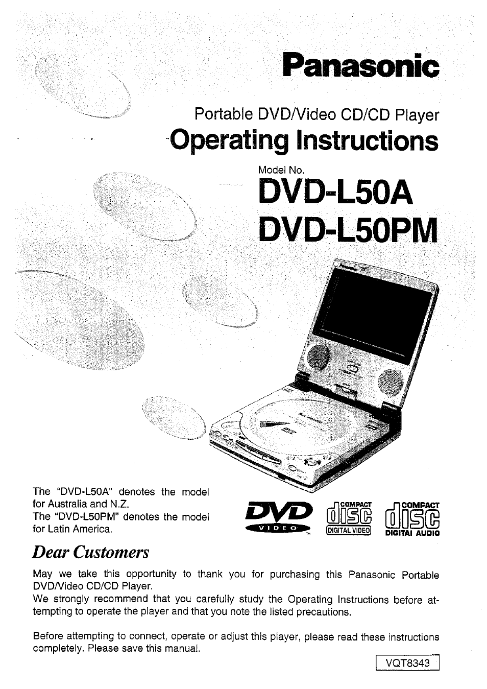 Panasonic DVD-L50PM User Manual | 58 pages