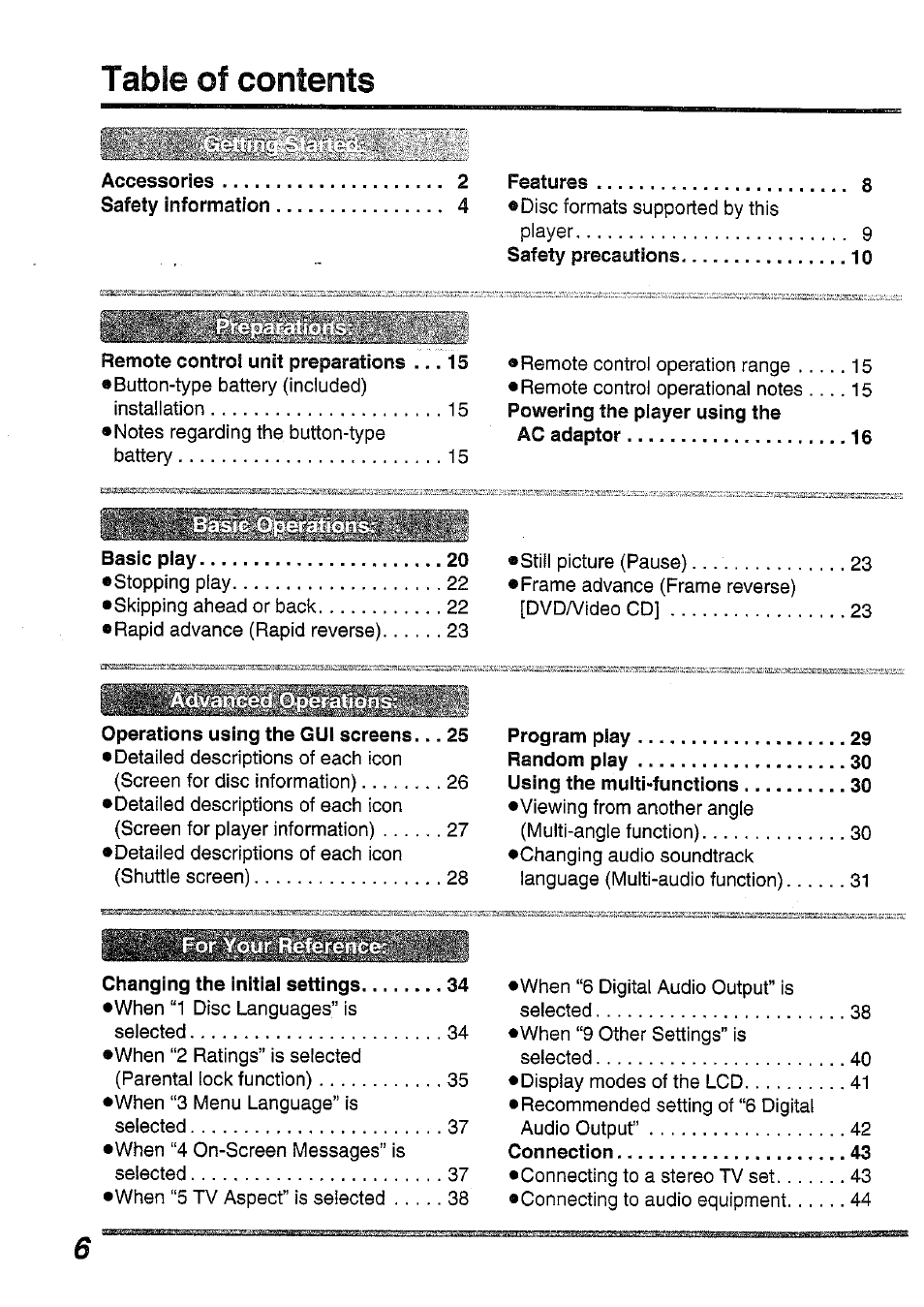 Panasonic DVD-L50PM User Manual | Page 6 / 58