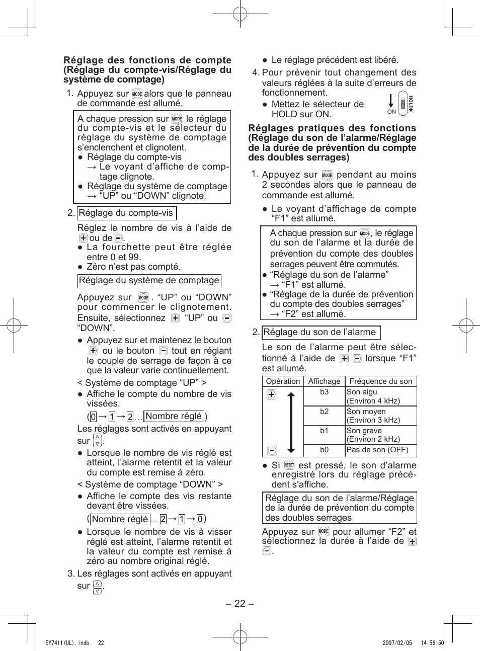 Panasonic EY7411 User Manual | Page 22 / 44